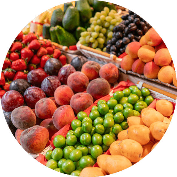 Fresh fruits and produce in a grocery store